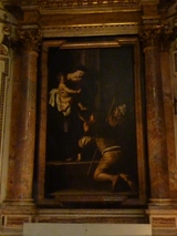 カラヴァッジョ「巡礼の聖母」サンタゴスティーノ