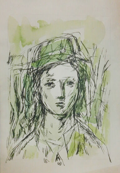 松本竣介「人物（W）」