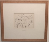 野田英夫「女の顔」額装