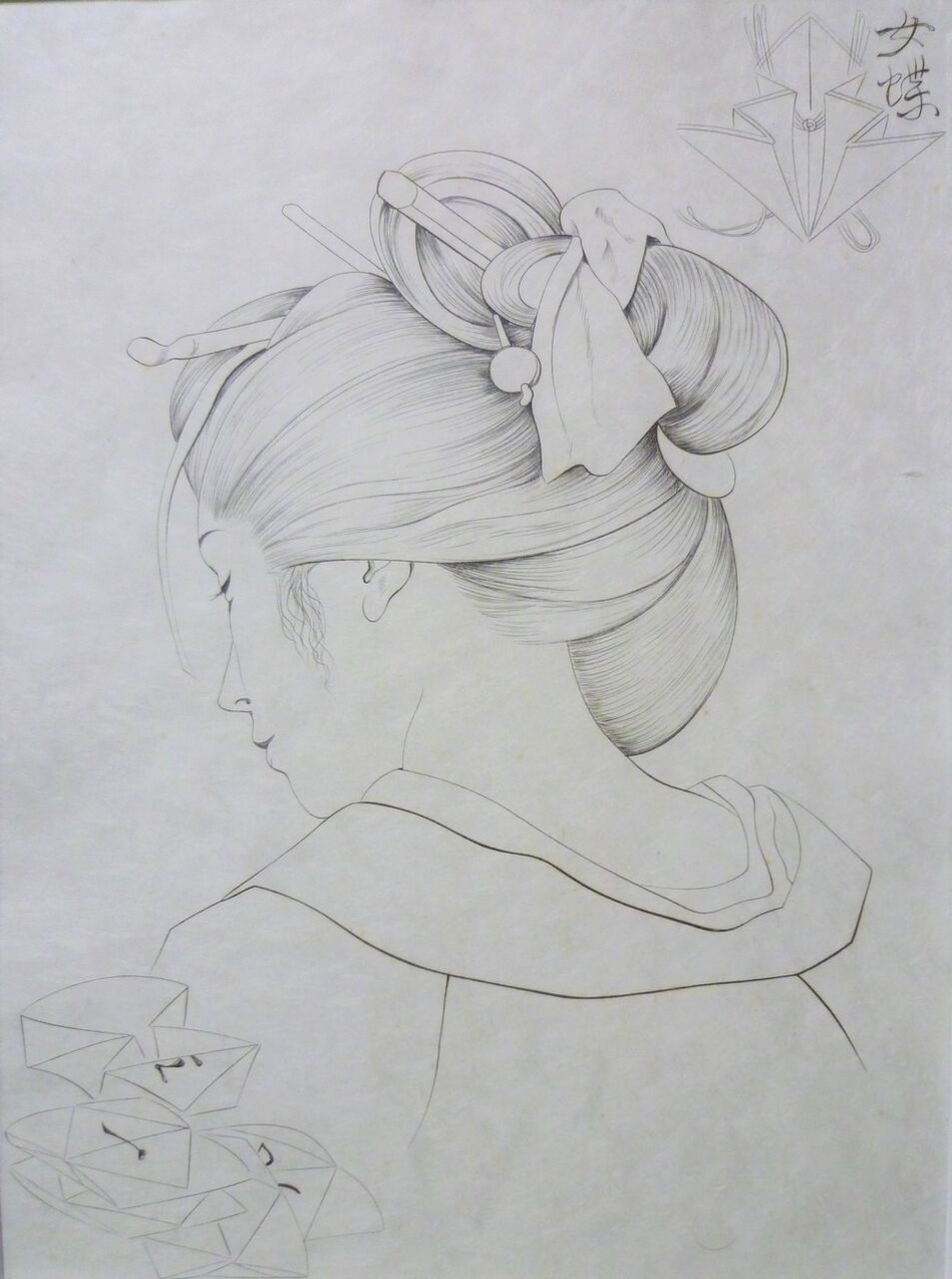 図版６．ドライポイント「女蝶」