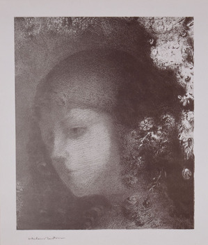 ルドン_子供の顔と花