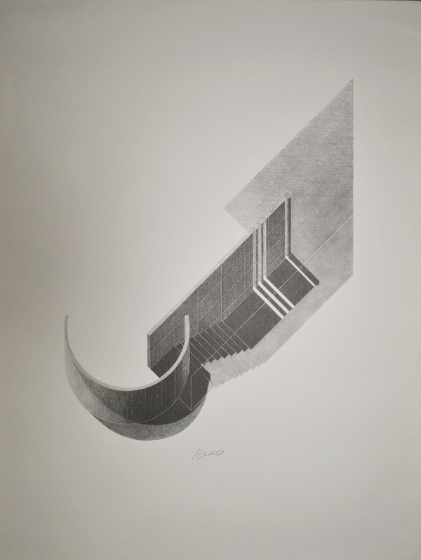 安藤忠雄リト54×42.5cm