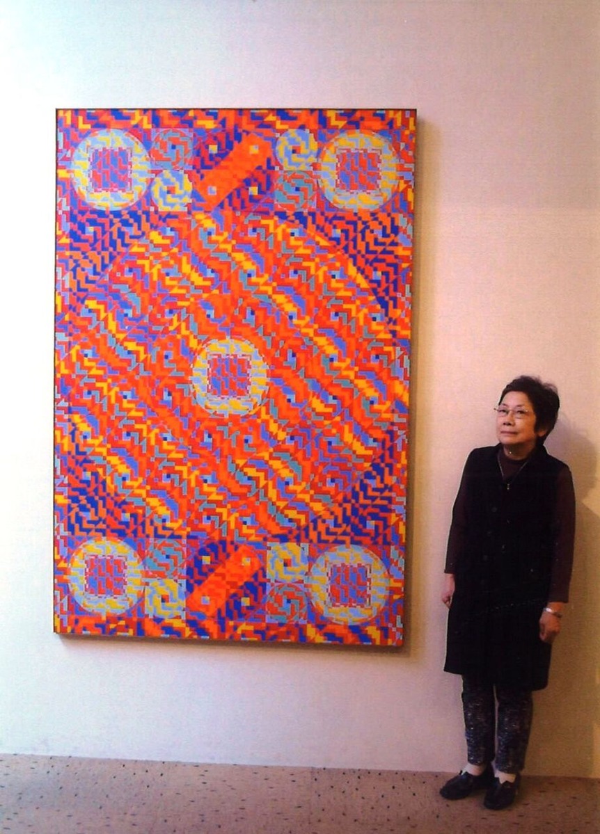 オノサトトシノブ「粒子の軌跡」1984年　120号