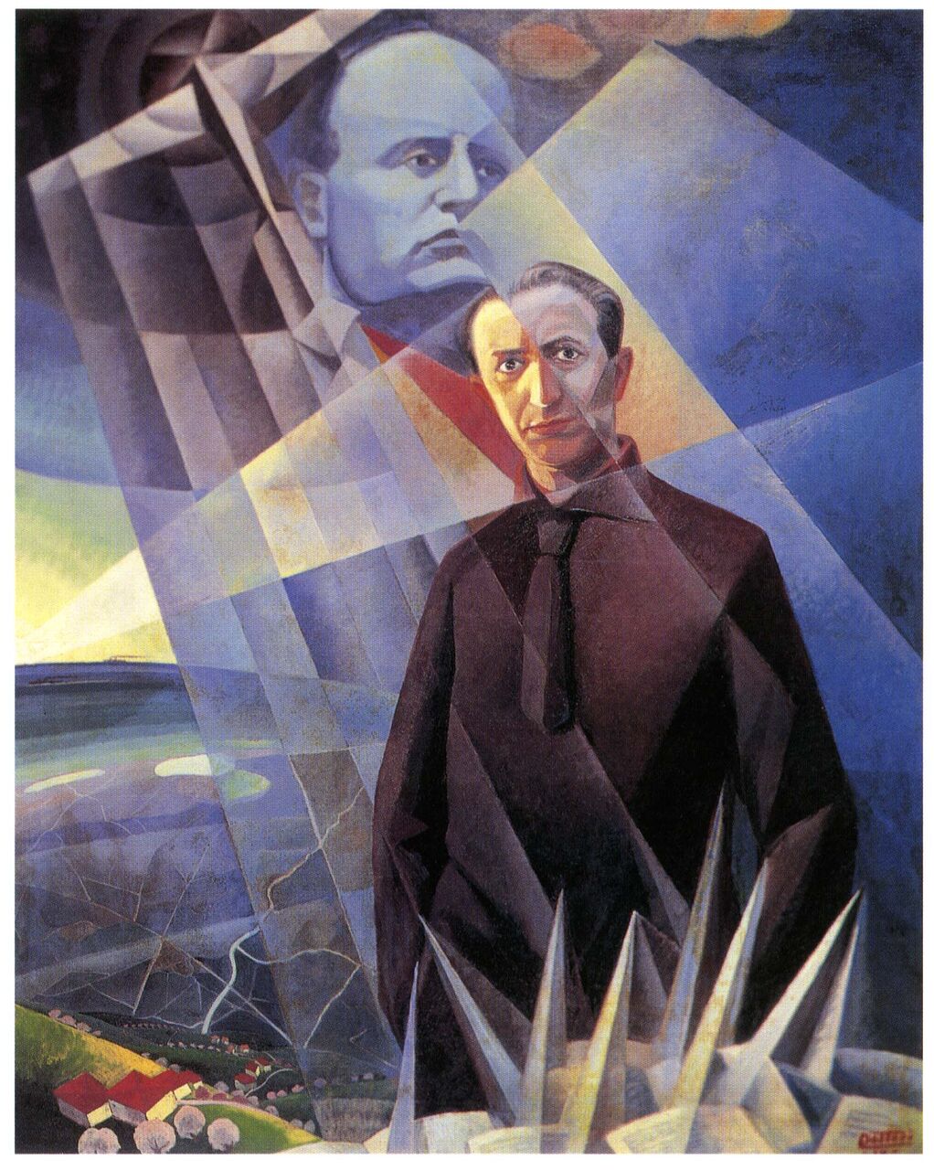 図3 ドットーリ《マリオ・カルリの航空肖像(ムッソリーニの一イタリア人)》