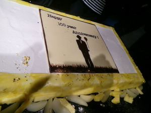 植田正治誕生レセプションケーキ