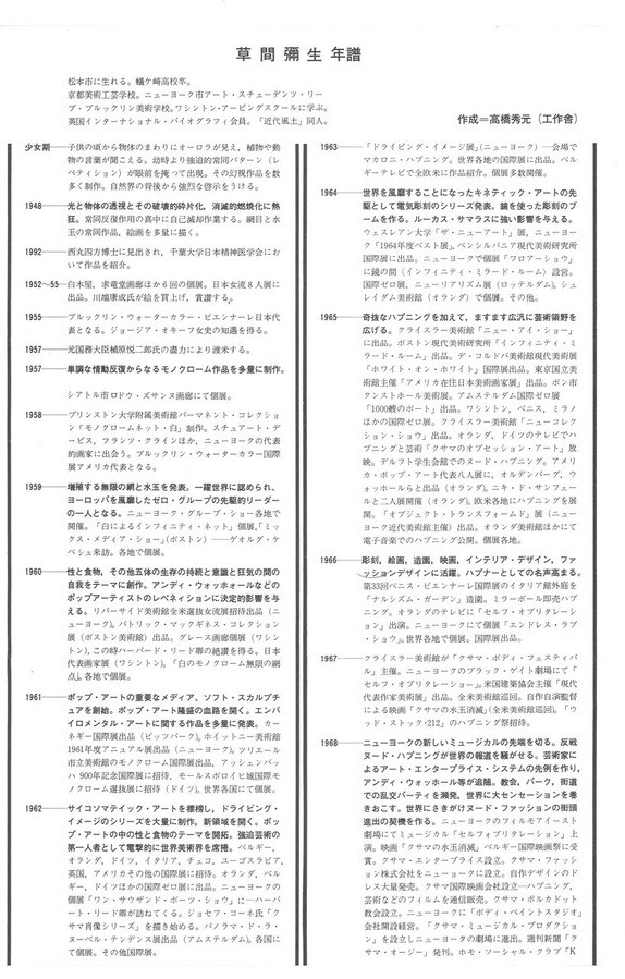 1978年10月松本「草間彌生展」チラシ2