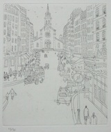 風間完パリ時代2巻-教会前の大通り