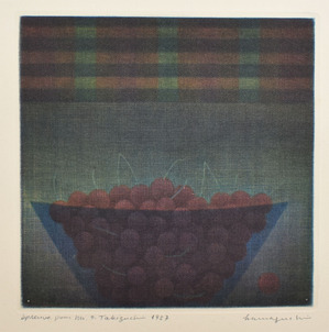 図版４.第1回東京国際版画ビエンナーレ出品作「青いガラス」