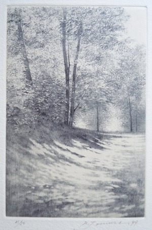 ⑥戸村茂樹　1991　自然・夏の影1　銅版画