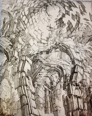 エリック・デマジエール 　崩壊　エッチング