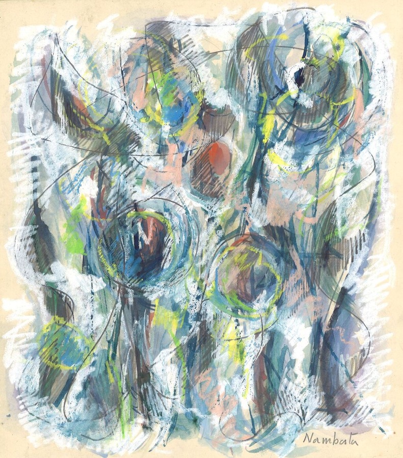 難波田龍起水彩パステル1961頃