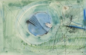 難波田史男_野と空_水彩_