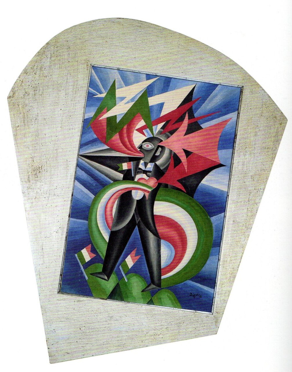 図４　デペロ《雷鳴・愛国的マリネッティ：心理学的肖像》