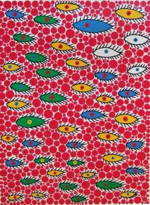 草間彌生「空を飛ぶ目」