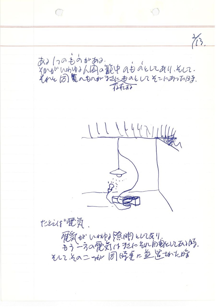 図７｜制作ノートより1970年2月13日