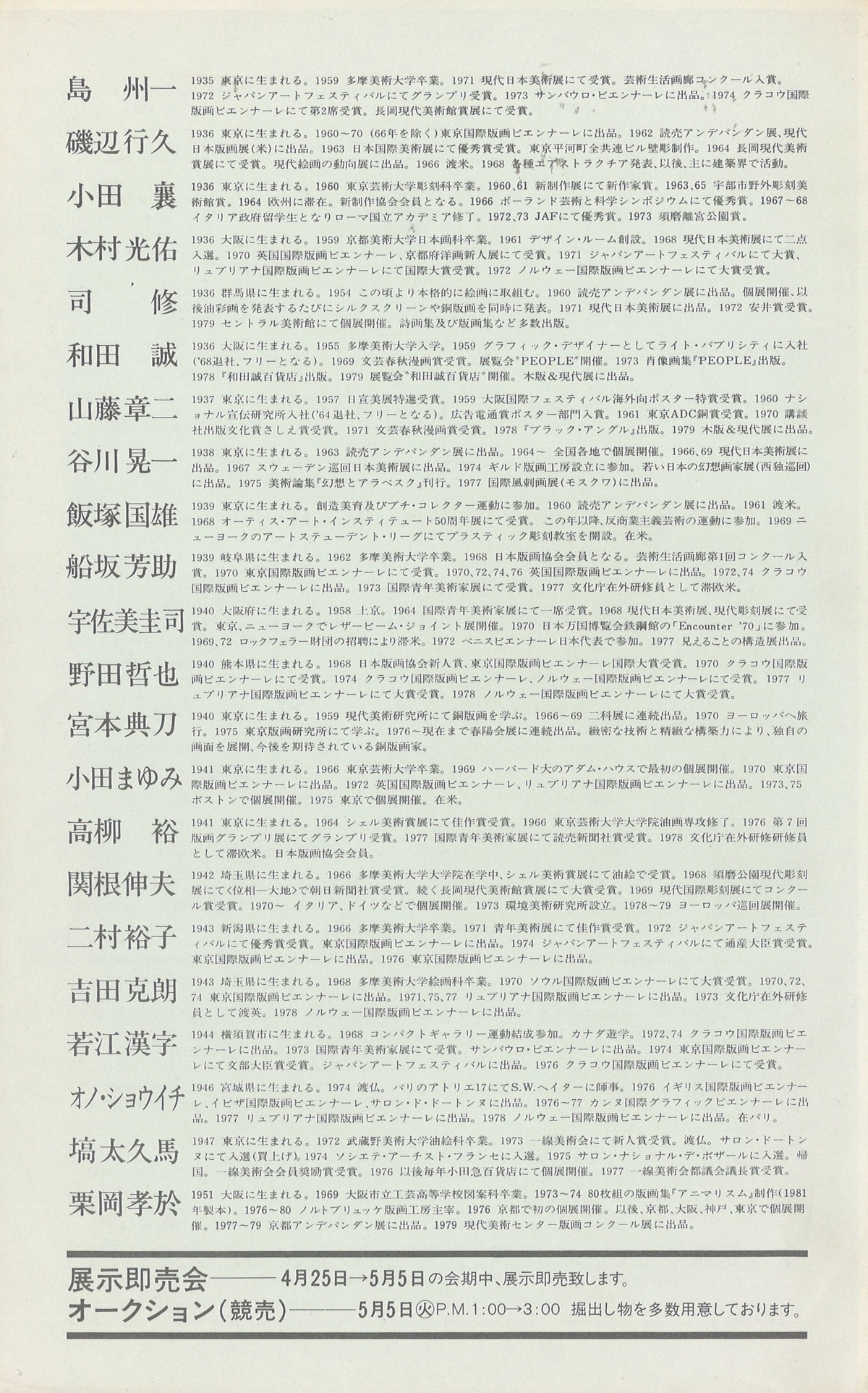 1981年4月町田・版画への招待展1