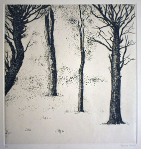 駒井哲郎_樹木_日本の四季シリーズより 銅版画