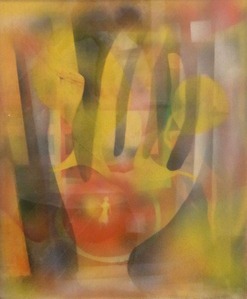 瑛九油彩吹付け600