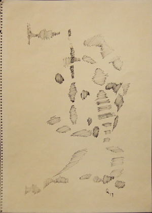 瑛九　ペン素描