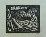 北川民次「猫と女」