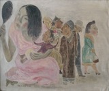 北川民次_鏡を持つ母子像