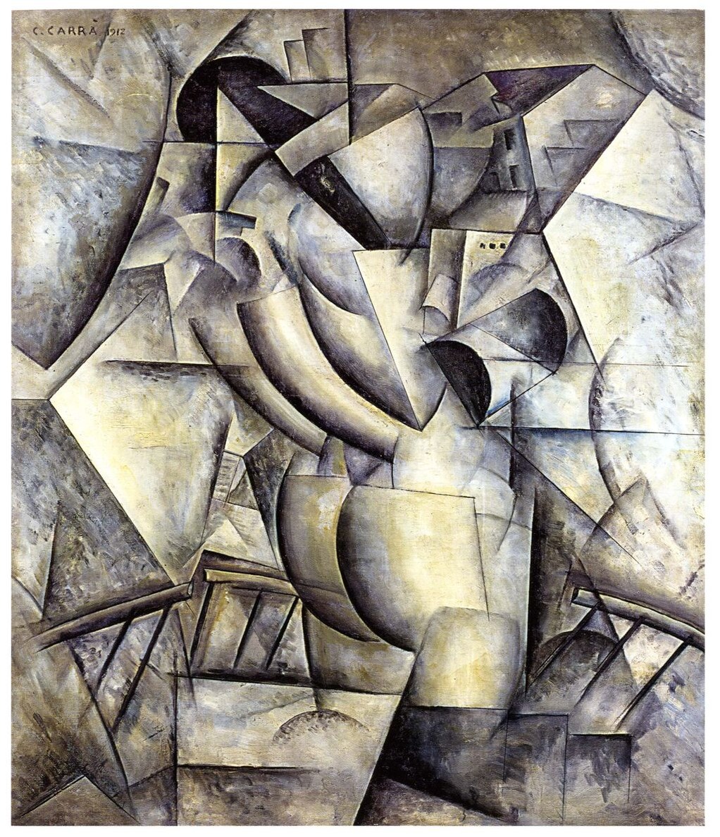 図5：カッラ《同時性：バルコニーの女性》