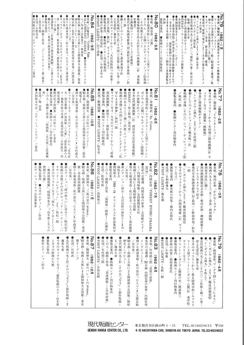 1983年12月版画センターニュース76-87合本　裏