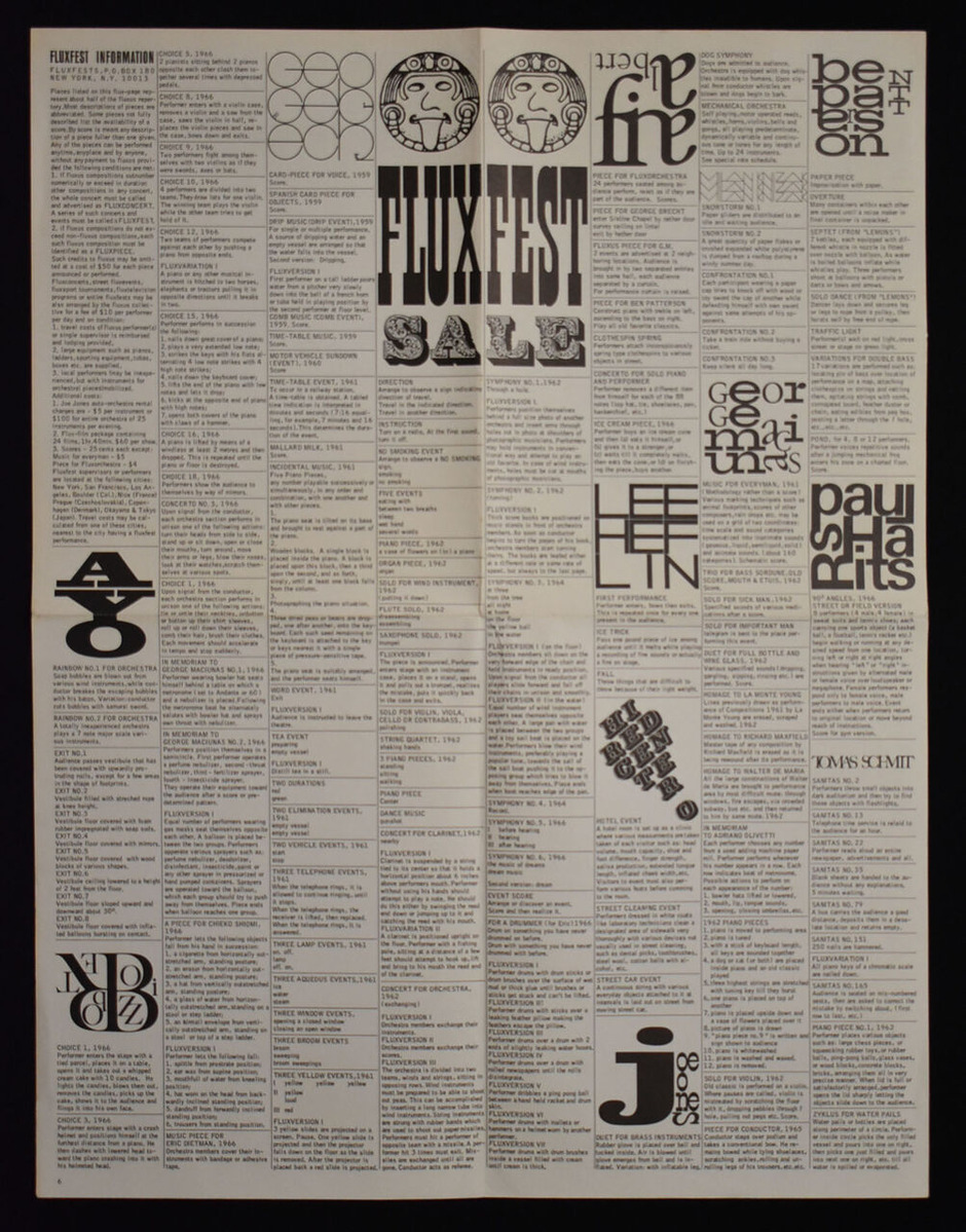 新聞　FLUXFEST SALE  1967表