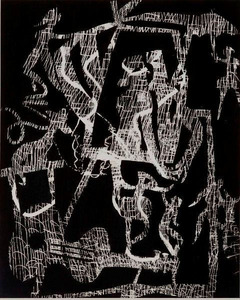 瑛九《窓の二人》宮城県美術館