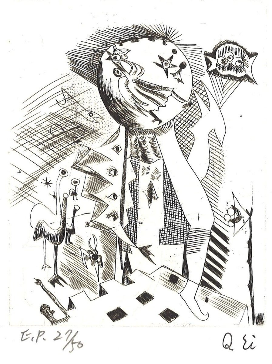 096）瑛九　小田急瑛九展図録特装版・銅版画