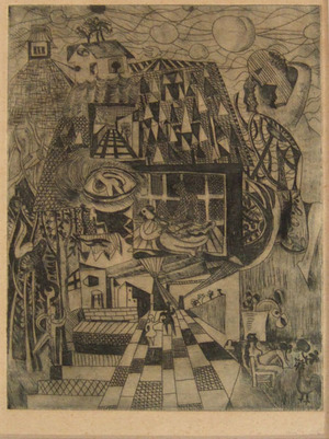 瑛九_幸せな家庭_銅版600