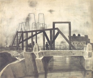 Y市の橋1944年鉛筆