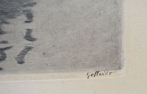 セガンティーニ「湖を渡るアベマリア」右下サイン