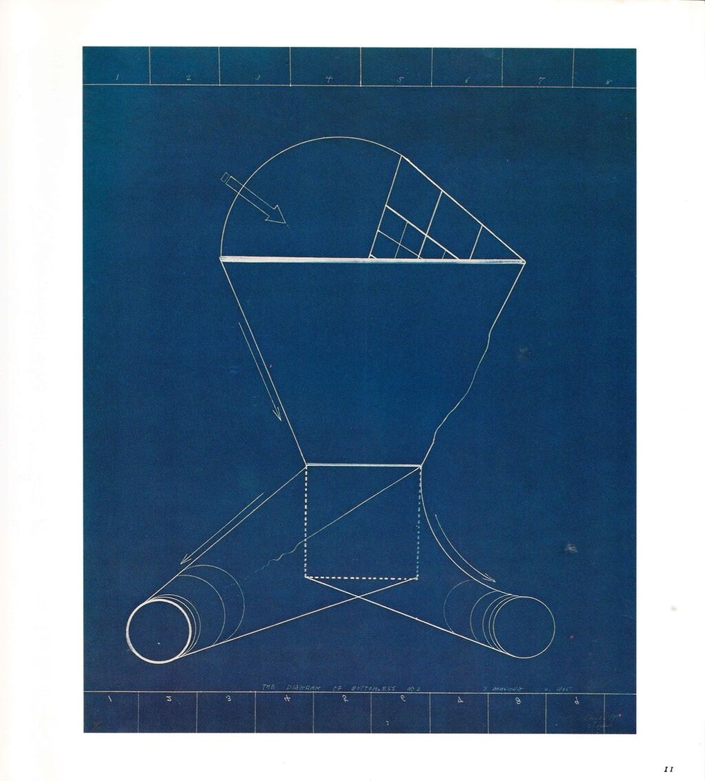 図版５.荒川修作ブループリント「The Diagram of Bottomless No.2」
