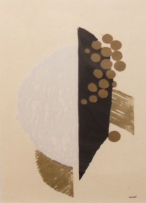 恩地孝四郎　Lyrique No.2　金色の魚