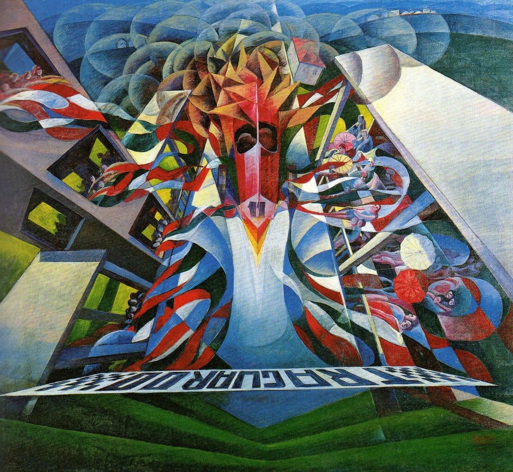 図３　ドットーリ《到着》（「速度の三幅対」より）