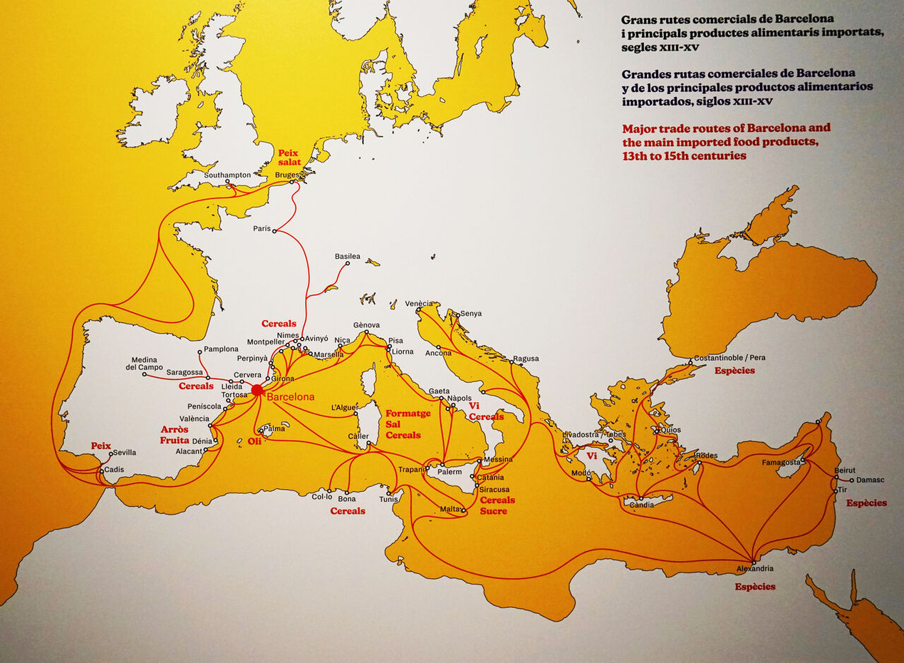 2. 13世紀から15世紀開運で栄えたバルセロナの交易ルート